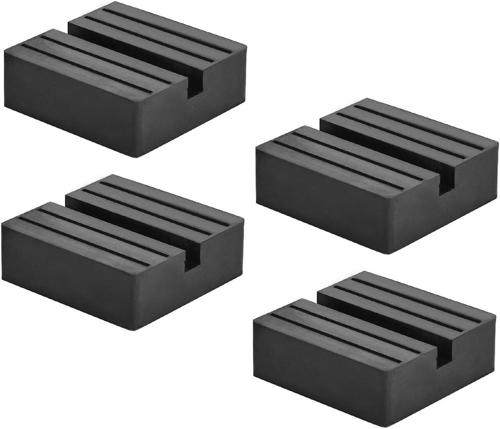 Square Jack Pad Universal Slotted Frame Rubber Frame Rail Protector 4 PCS