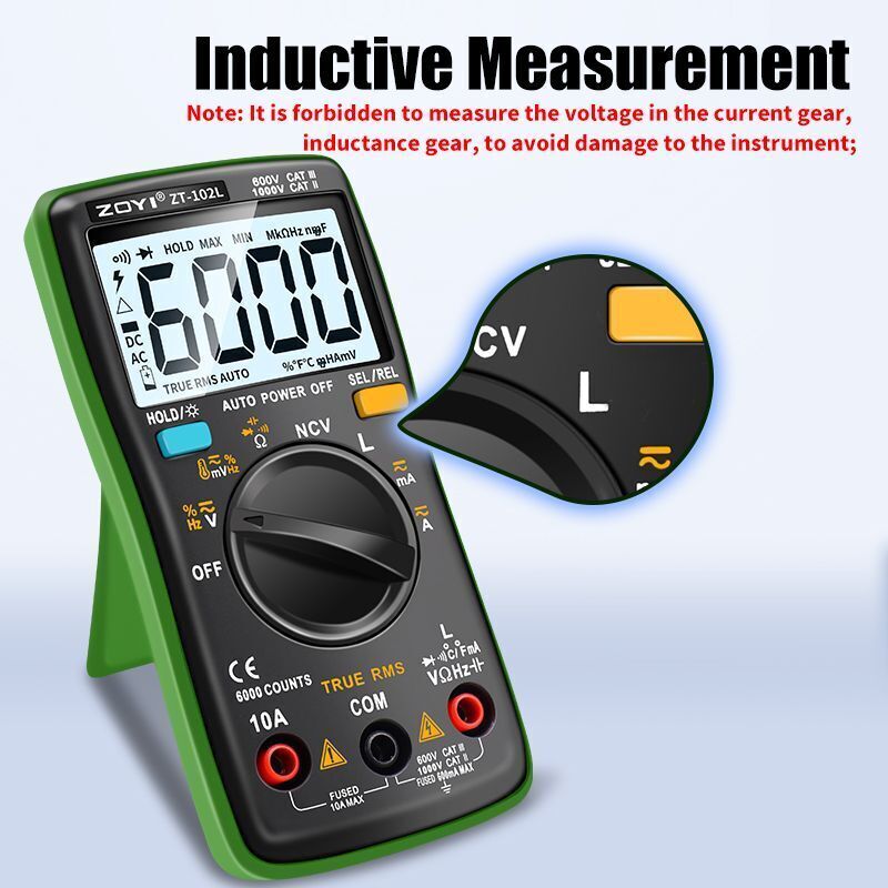 Digital Multimeter 6000 Auto Range AC/DC Ammeter Volt Backlight 60H LCR Tester