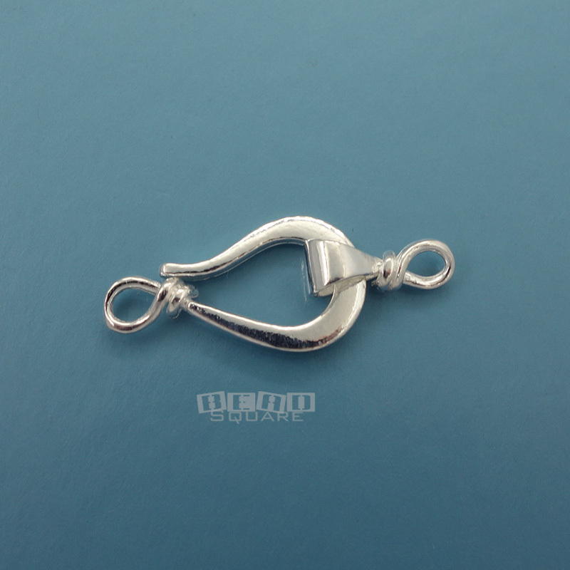 1 Set Large Solid Sterling Silver Hook Eye Clasp Connector 28mm (1.1") #33283