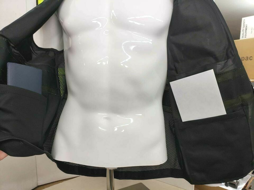 HIGH VISIBILITY BLACK SERIES Safety Vest Solid Front Mesh Back