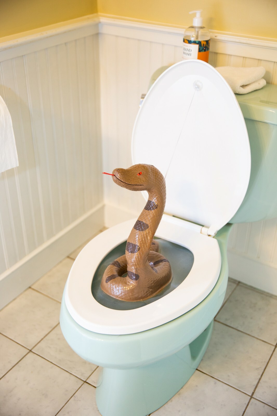 Snake Toilet Bowl Monster - Hisss-terically funny! Bathroom Scary Gag Prank Joke