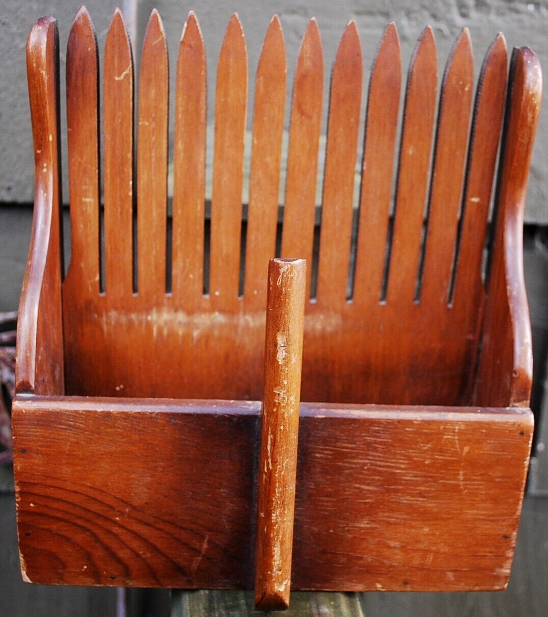 Antique Primitive HANDMADE WOOD CRANBERRY/BLUEBERRY HARVESTING SCOOP Rake Box VG