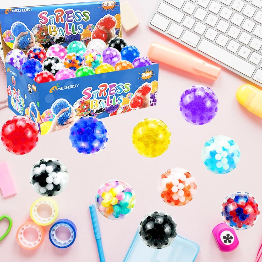 70PCS Stress Balls, Squishy Squeeze Sensory ADHD Relief Bulk