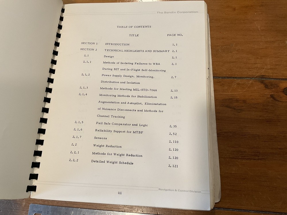 ORIGINAL 1969 GRUMMAN / BENDIX F-14 AUTO FLIGHT CONTROL SYSTEM PROPOSAL BOOK