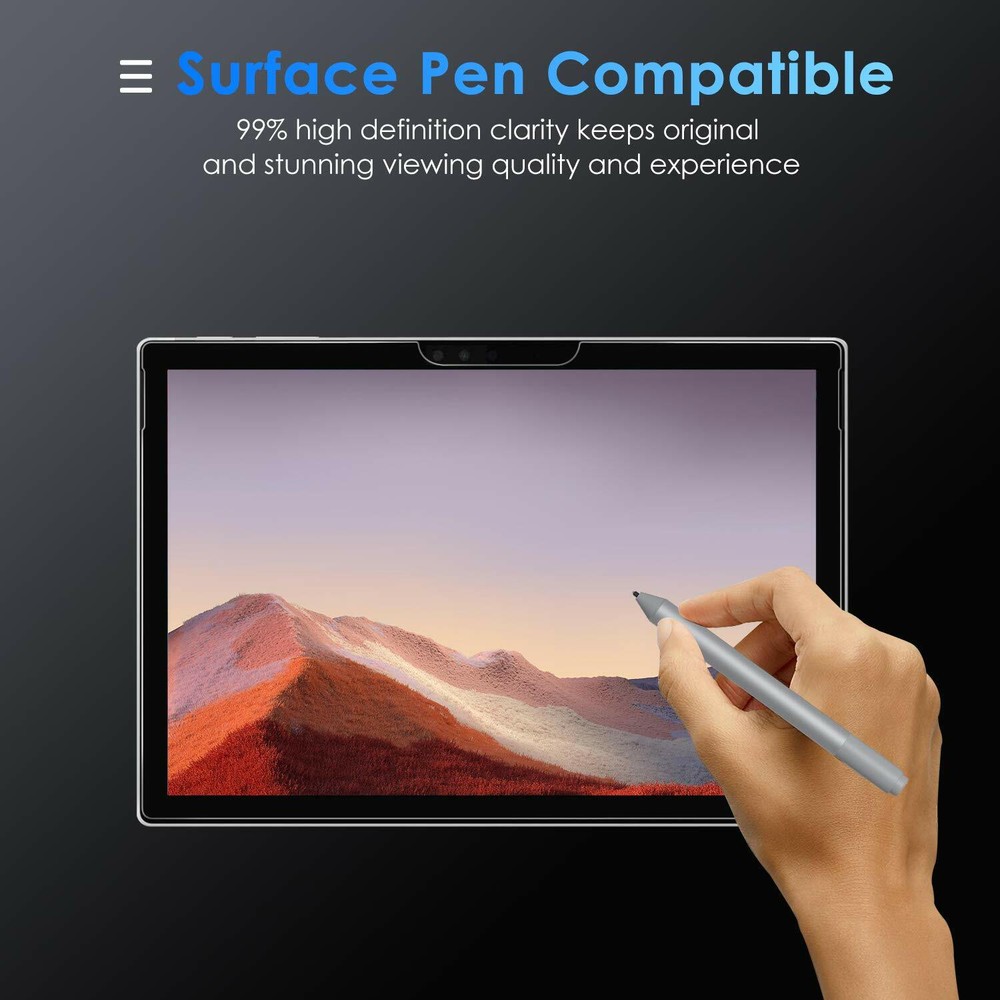 2X Crystal Clear Tempered Glass Screen Protector for Microsoft Surface Pro X