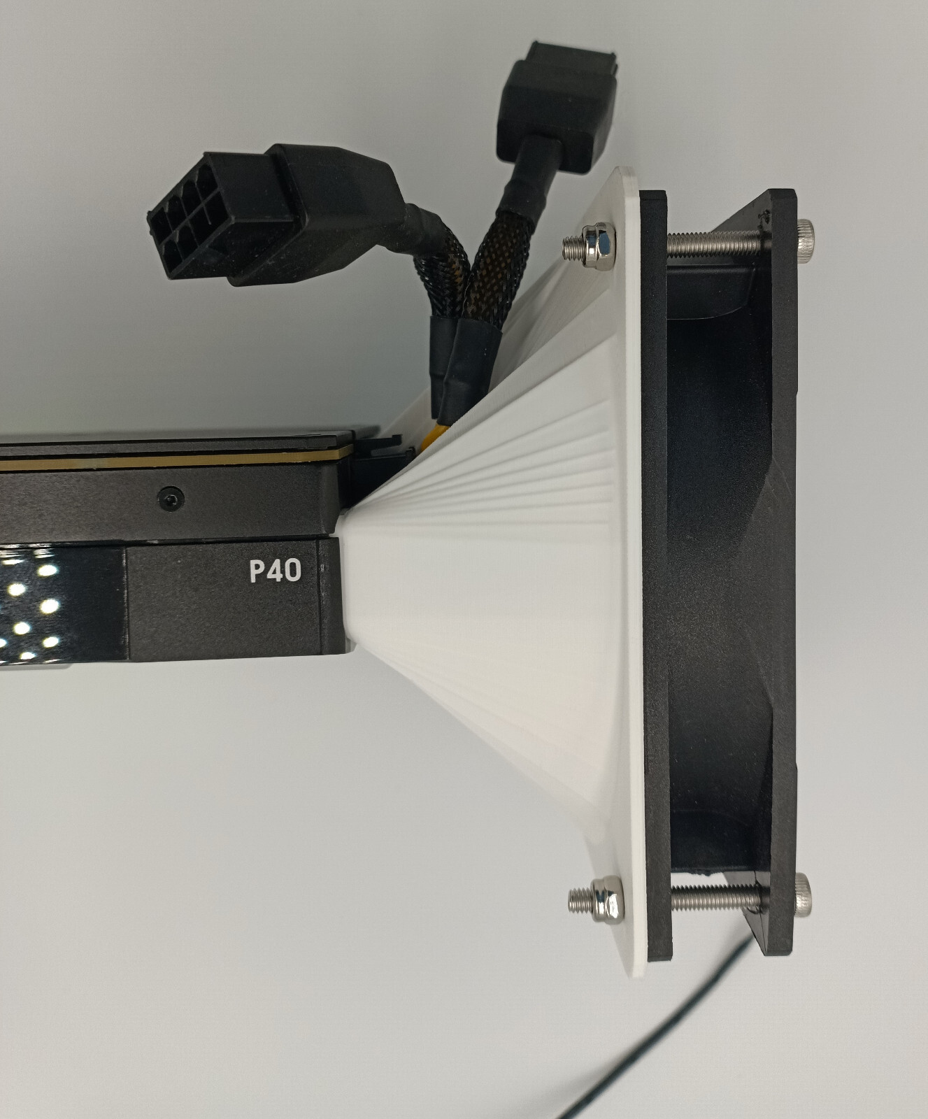 Nvidia Tesla P40 P100 V100 K80 M40 Blower Fan Adapter Kit - Fits 120 mm Fan