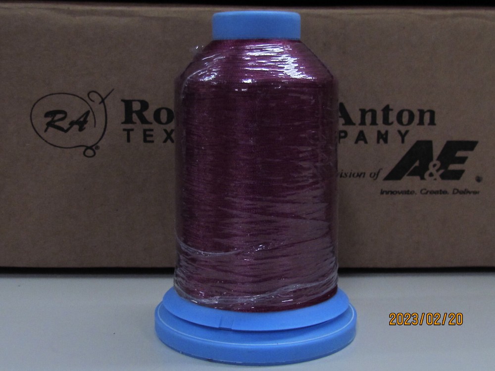 A&E Robison Anton Embroidery Thread 122 SB POLY, 5500 yards RASPBERRY ICE 9017