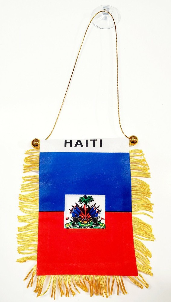 HAITI MINI FLAG CAR WINDOW HANGER