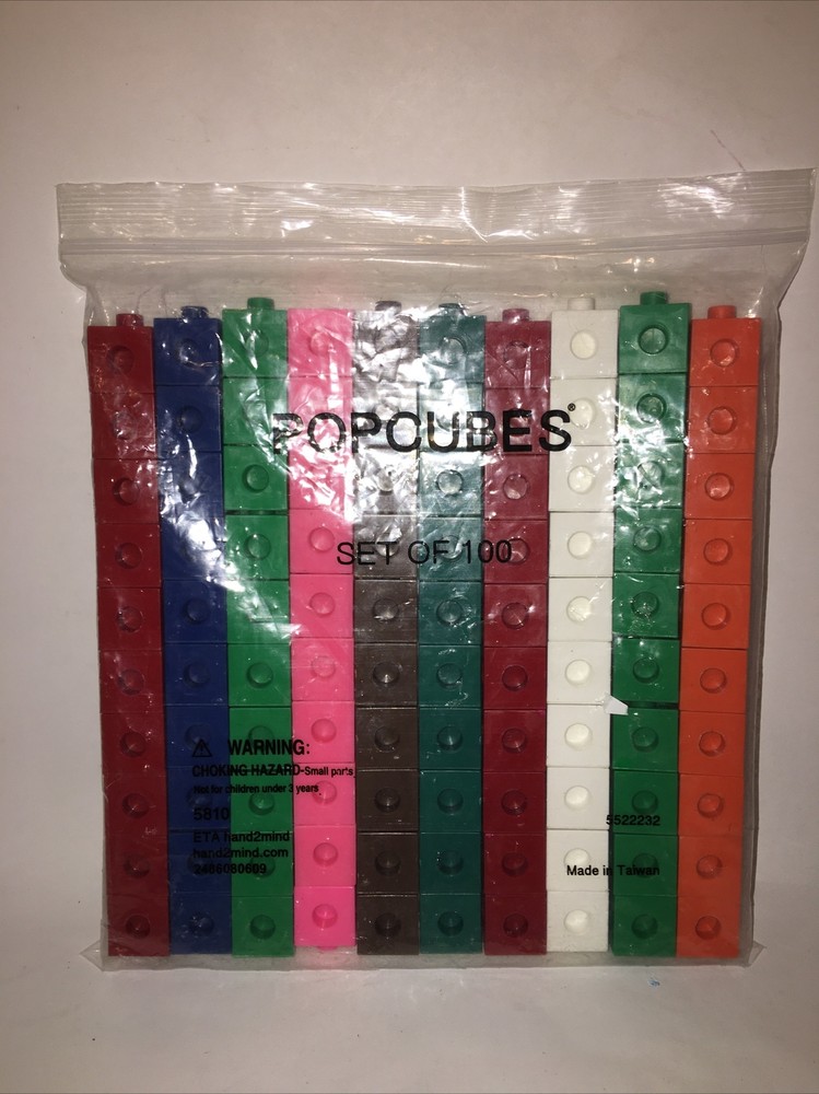 Snap Pop Cubes for Math Counting set of 100