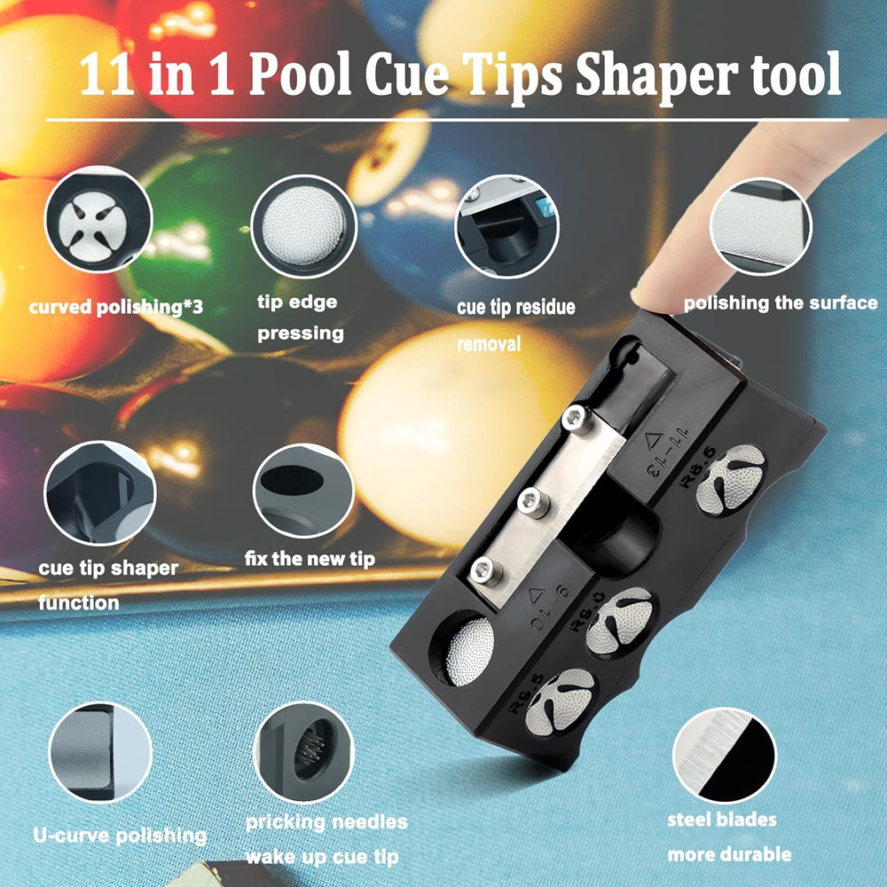 38PCS Pool Cue Tips Replacement Kit, 13Mm Pool Stick Tips Replacement Kit Billia