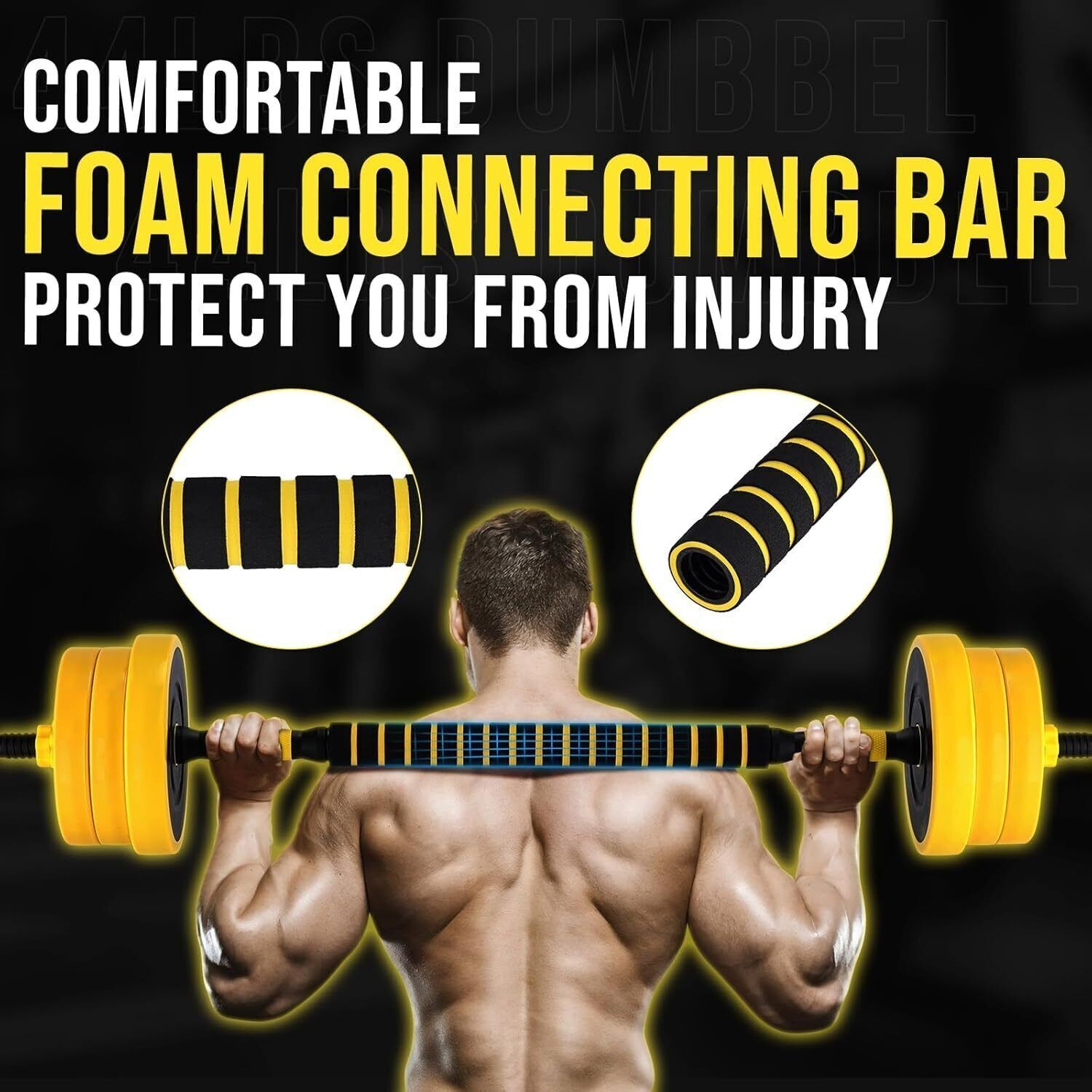 Adjustable Weight Dumbbell Set 33 LBS Cap Gym Home Barbell Plates Body Workout