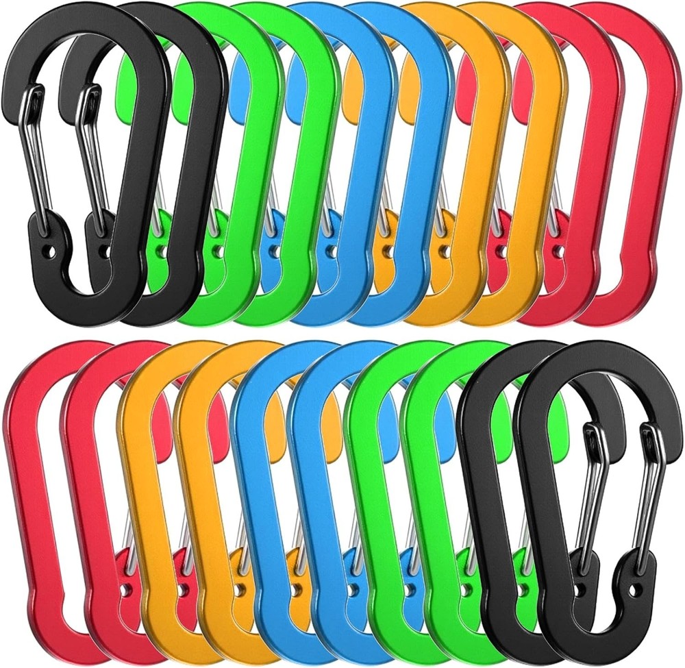 20Pcs Small Carabiner Clip Hooks Mini Keychain Spring Hook Multi-Use