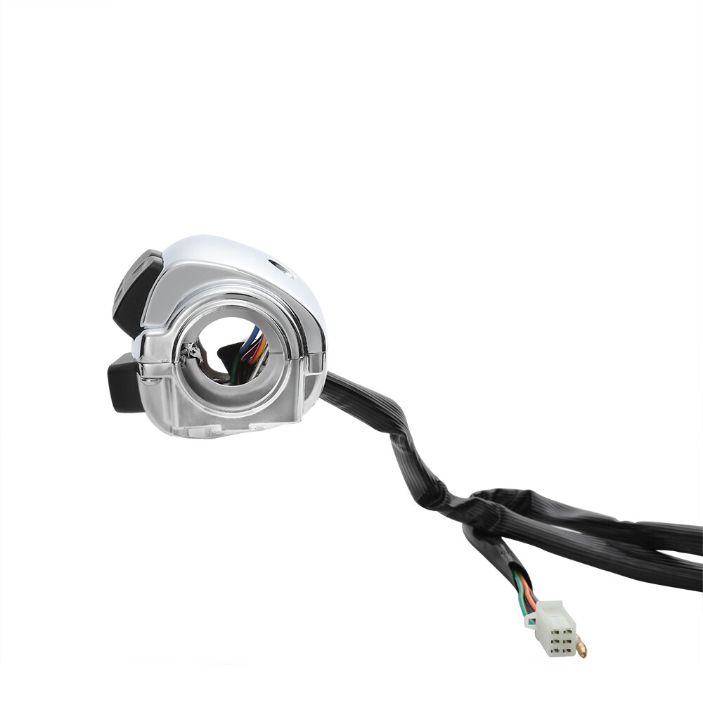 Chrome 1" Handlebar Control Switch w/ Wiring For 1996-2012 Harley Softail Dyna