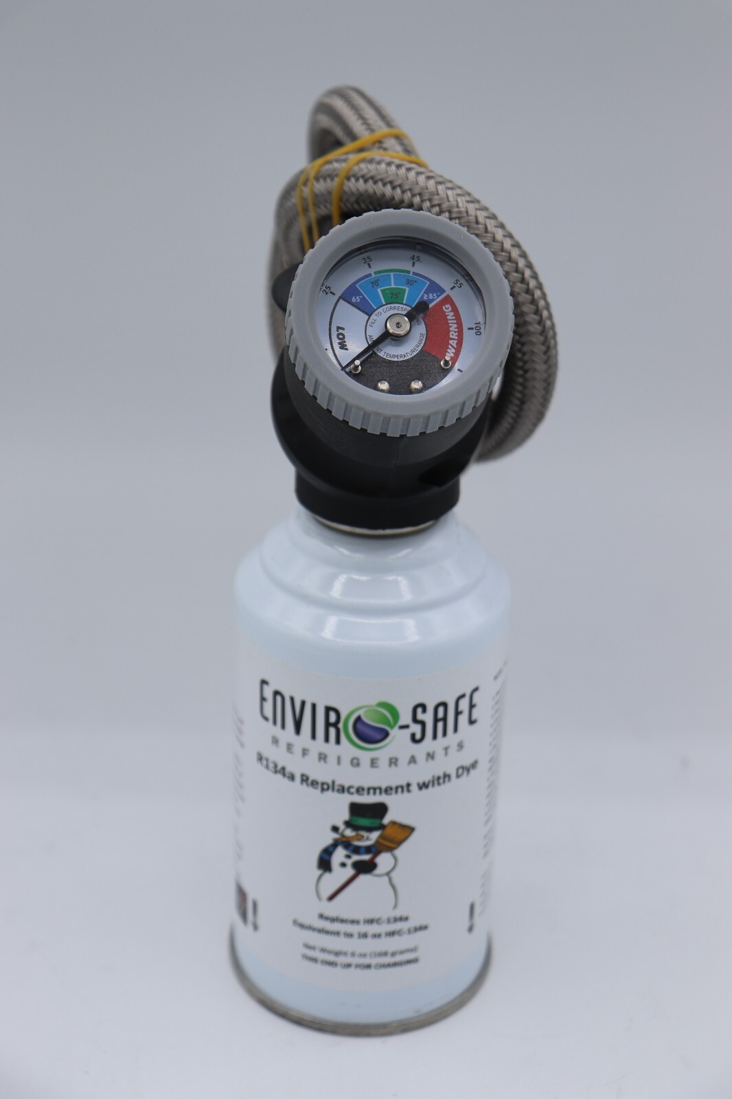 Enviro-Safe Auto AC 134 Replacement Refrigerant w/Dye Stop Leak & Gauge Kit