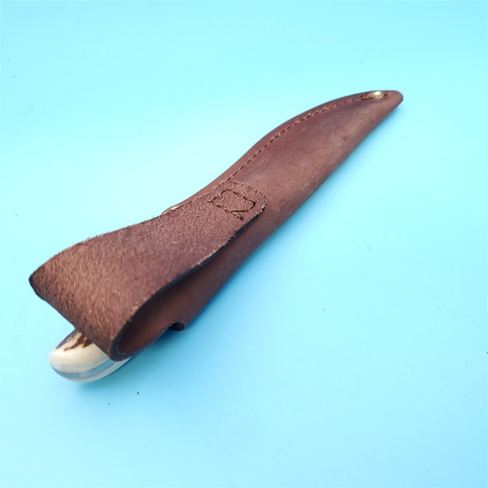 Leather Knife Sheath Brown Fixed Blade Belt Pouch Replacement Case 6.25"x3.5"