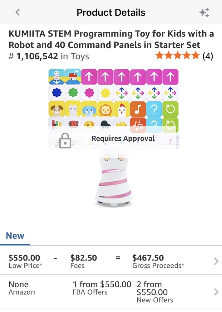 KUMIITA STEM Programming Toy Robot with 40 Command Panels, Open Box, Never Used