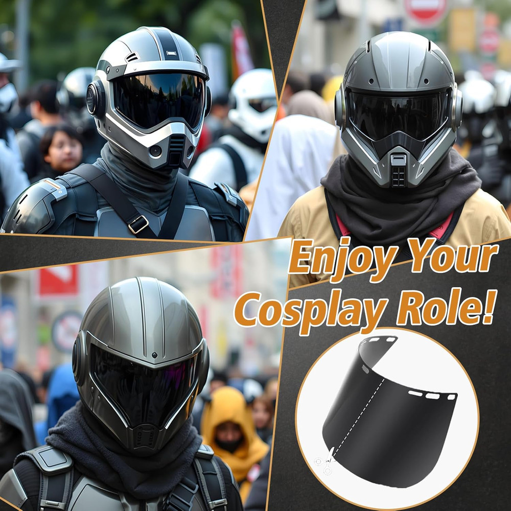 1 Pack Face Shield Replacement Lens, 15.5'' X 8'' Tinted Full Face Shield Compat