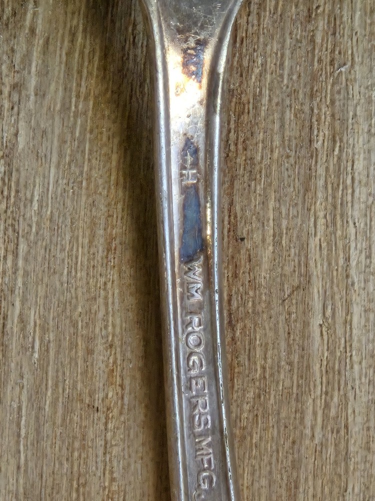 2 Vintage H Wm. Rogers Original Rogers 7-2/16” Silver Plate Serving Spoons