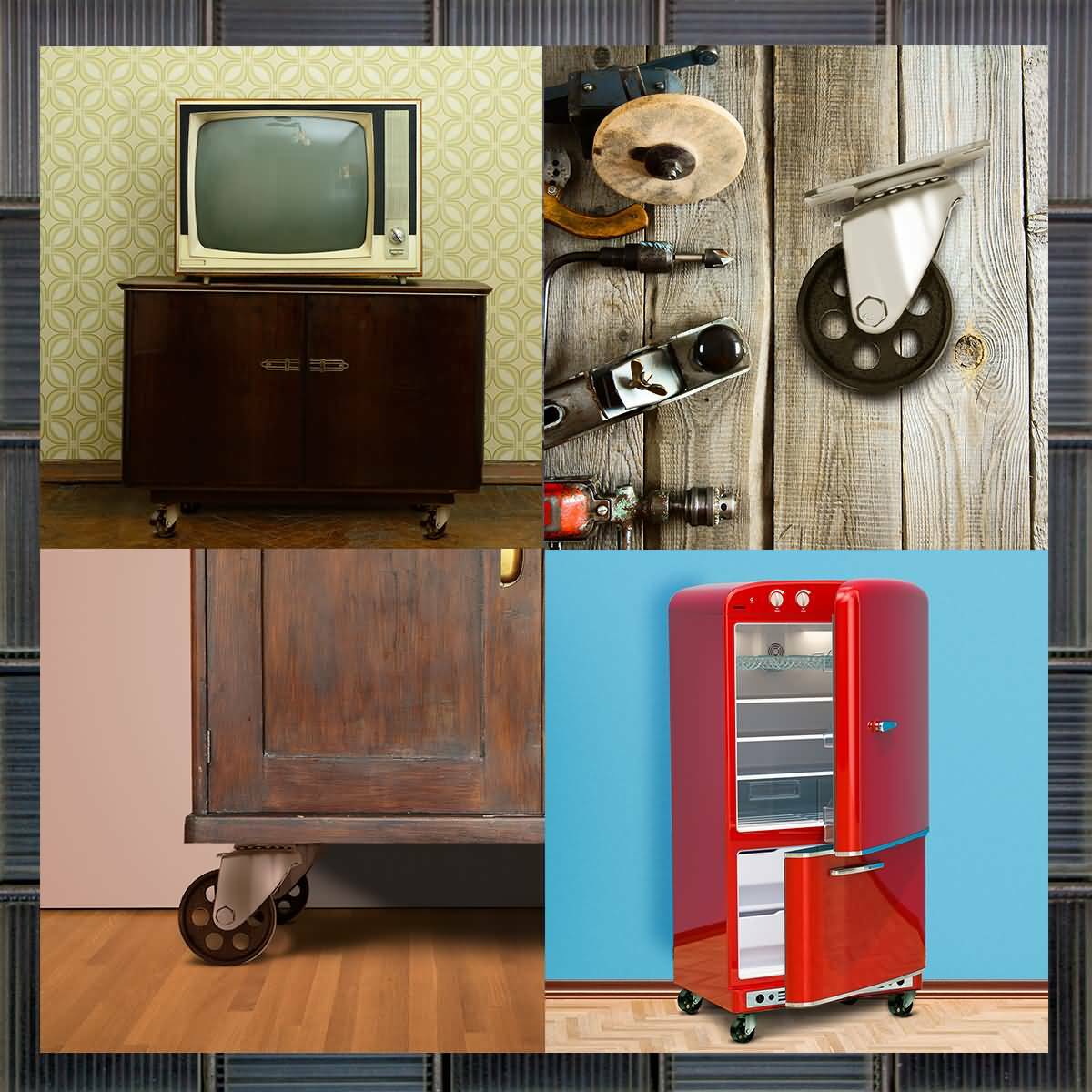 4 Lot All Steel Metal Swivel Plate Caster Heavy Duty 3 inch Wheel