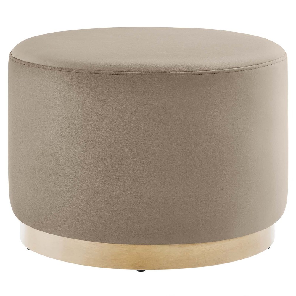 Modway Large 23" Round Performance Velvet Upholstered Ottoman