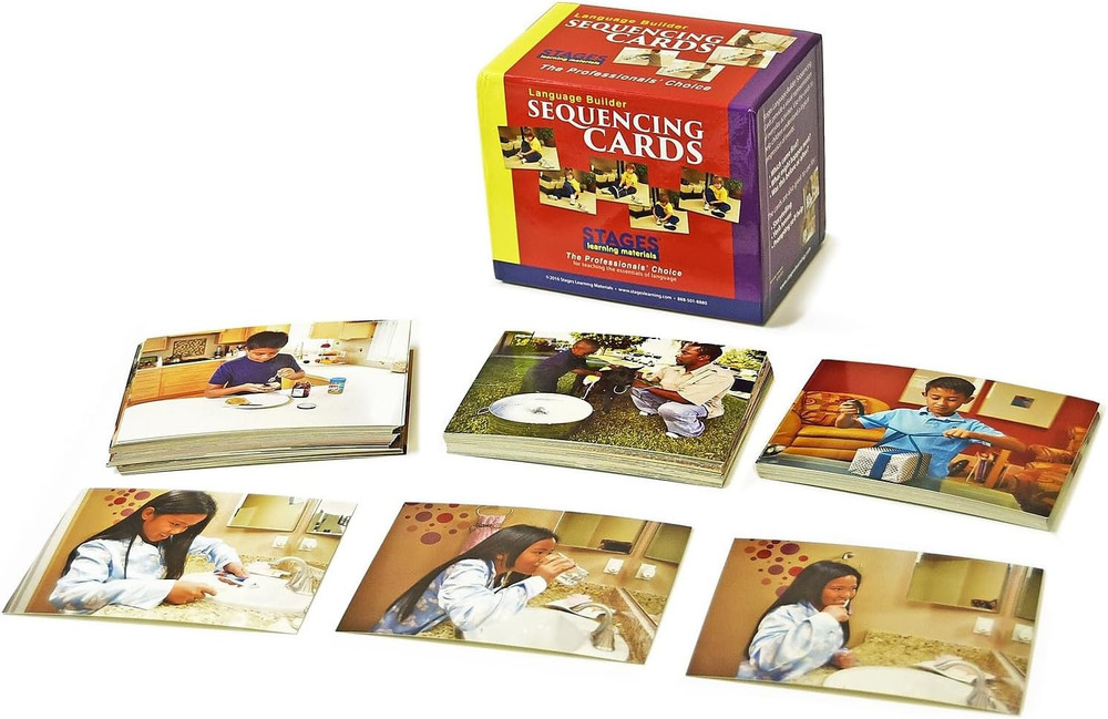 Materials Language Builder Sequencing Flash Cards Photo Action and Self-Help Ski