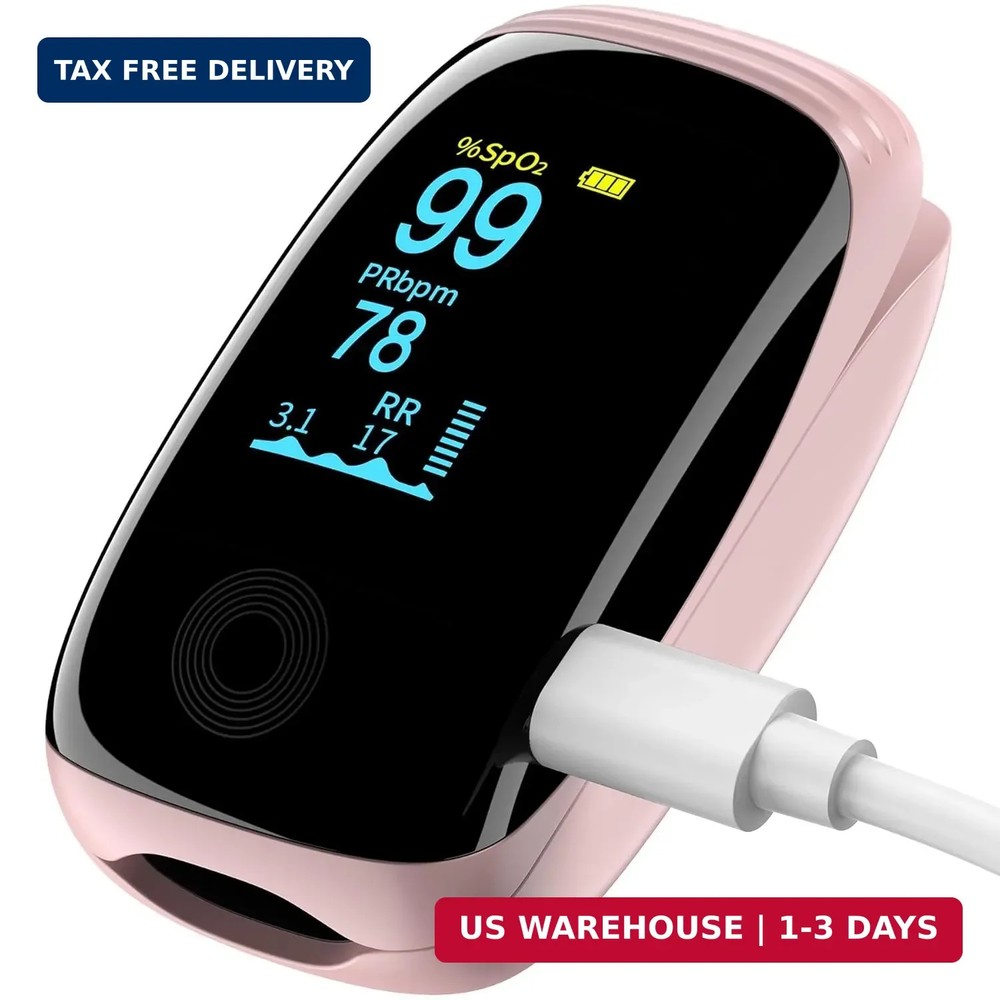 Finger Pulse Oximeter, Fingertip Blood Oxygen Saturation with Rechargeable Pulse