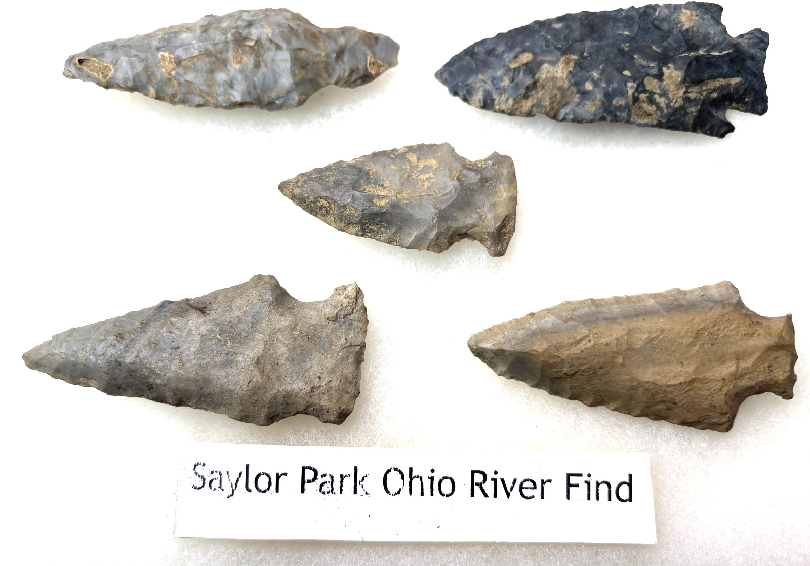 Authentic Native American Arrowheads Artifacts Flint * Saylor Park Ohio Find