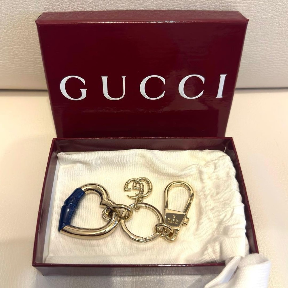 GUCCI Heart Shape Keychain Blue