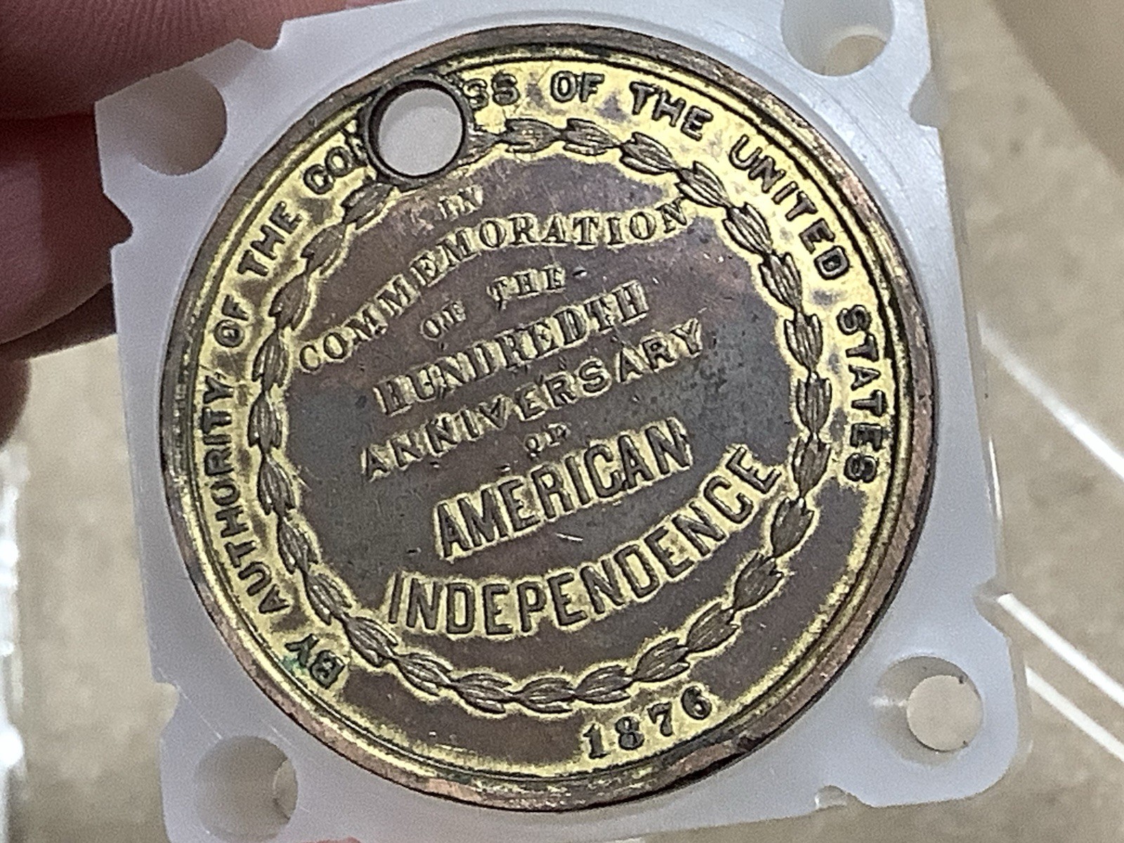 1876 US Centennial Expo Official Medal Hk-22 Gilt So Called Dollar