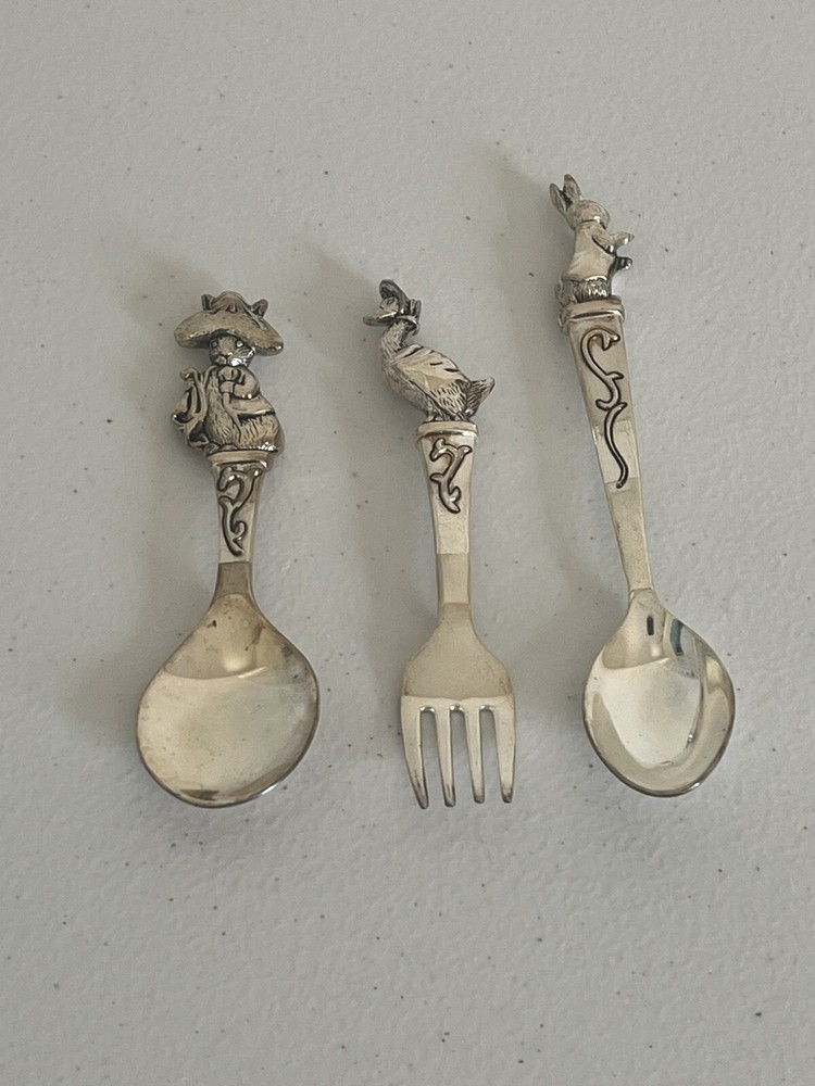Godinger Silver Art Co Silverplate 3 Piece Set Mother goose