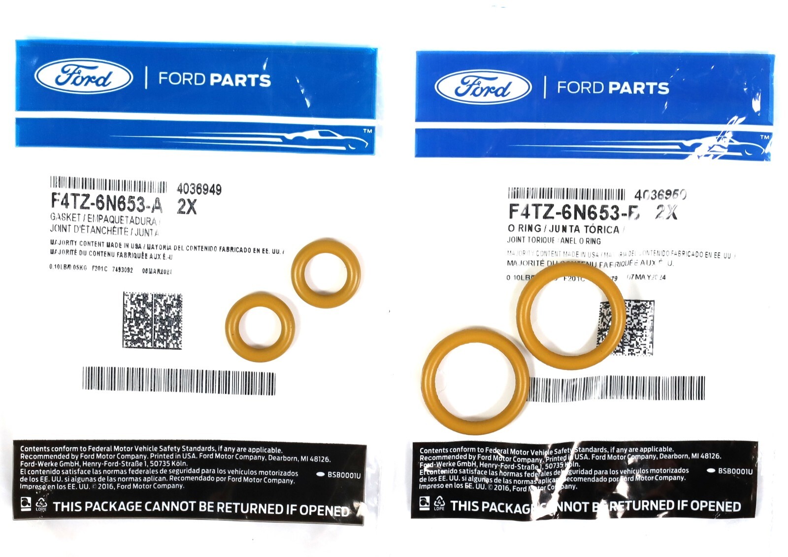 OEM Genuine Ford Turbo Pedestal Yellow O-Rings 1994-2003 7.3L Powerstroke Diesel