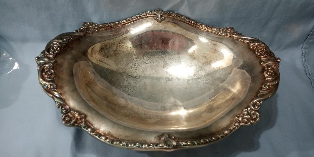 Silver Serving Bowl, oval on four legs