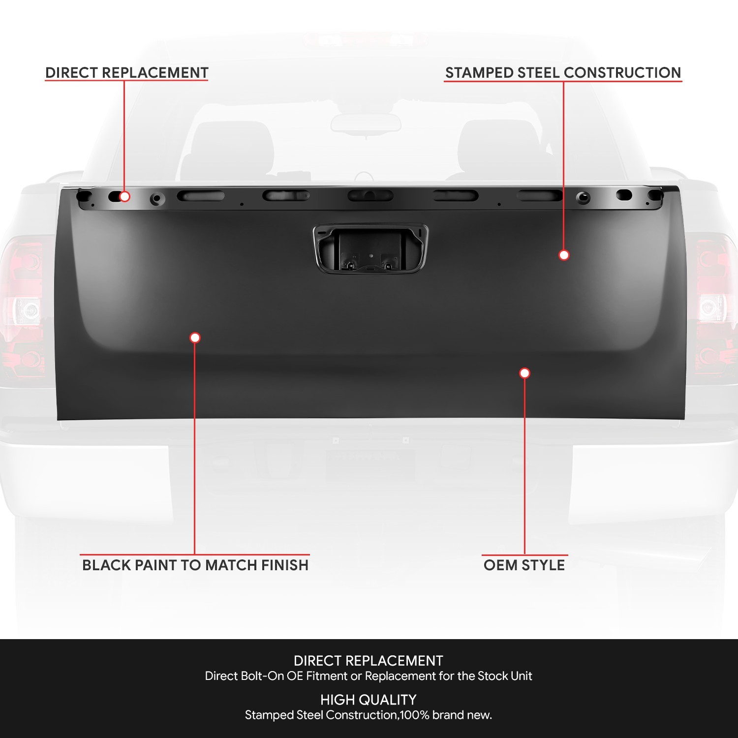 For 2007-2014 Chevy Silverado GMC Sierra 1500 2500/3500HD Primed Steel Tailgate