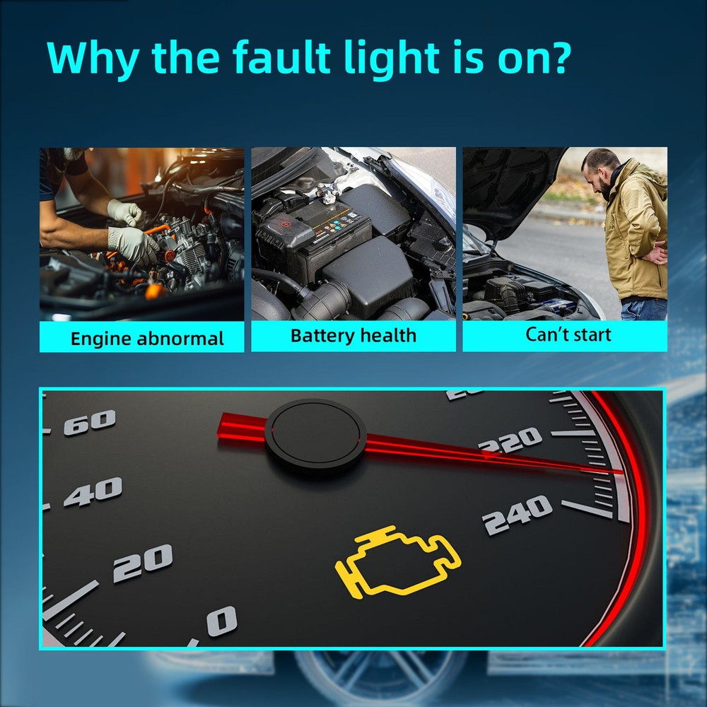 Automotive OBD OBD2 Code Reader Scanner Car Check Engine Fault Diagnostic Tool