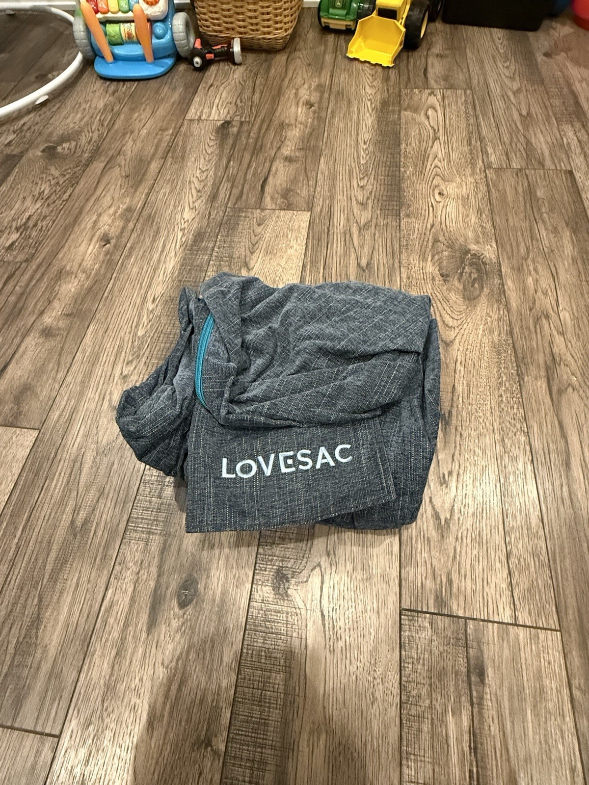 Lovesac Citysac Cover Only Vintage Blue Rained Chenille