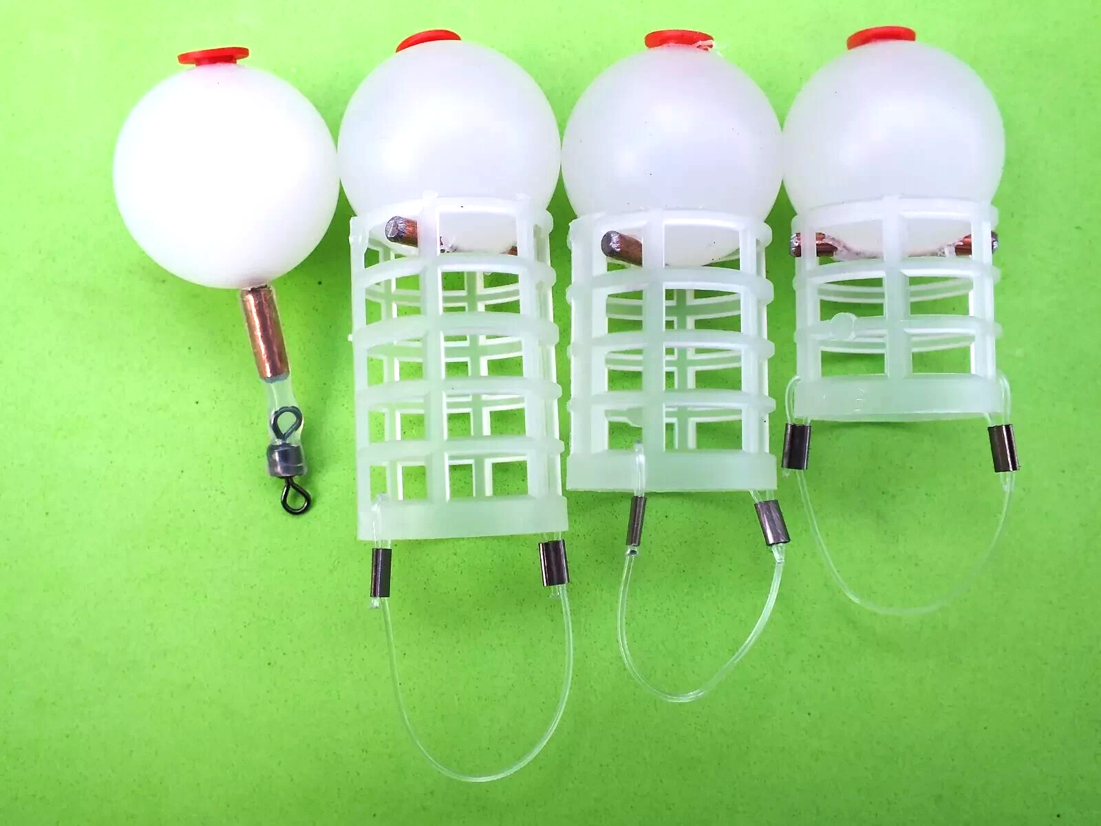 4 SLOW SINKING DEPTH CHARGE PELLET FEEDERS,BOMBS,MATCH,COMMERCIAL,FISHING
