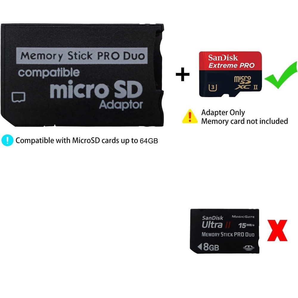 Micro SD SDHC TF to Memory Stick MS Pro Duo Adapter Reader For Sony PSP / Camera