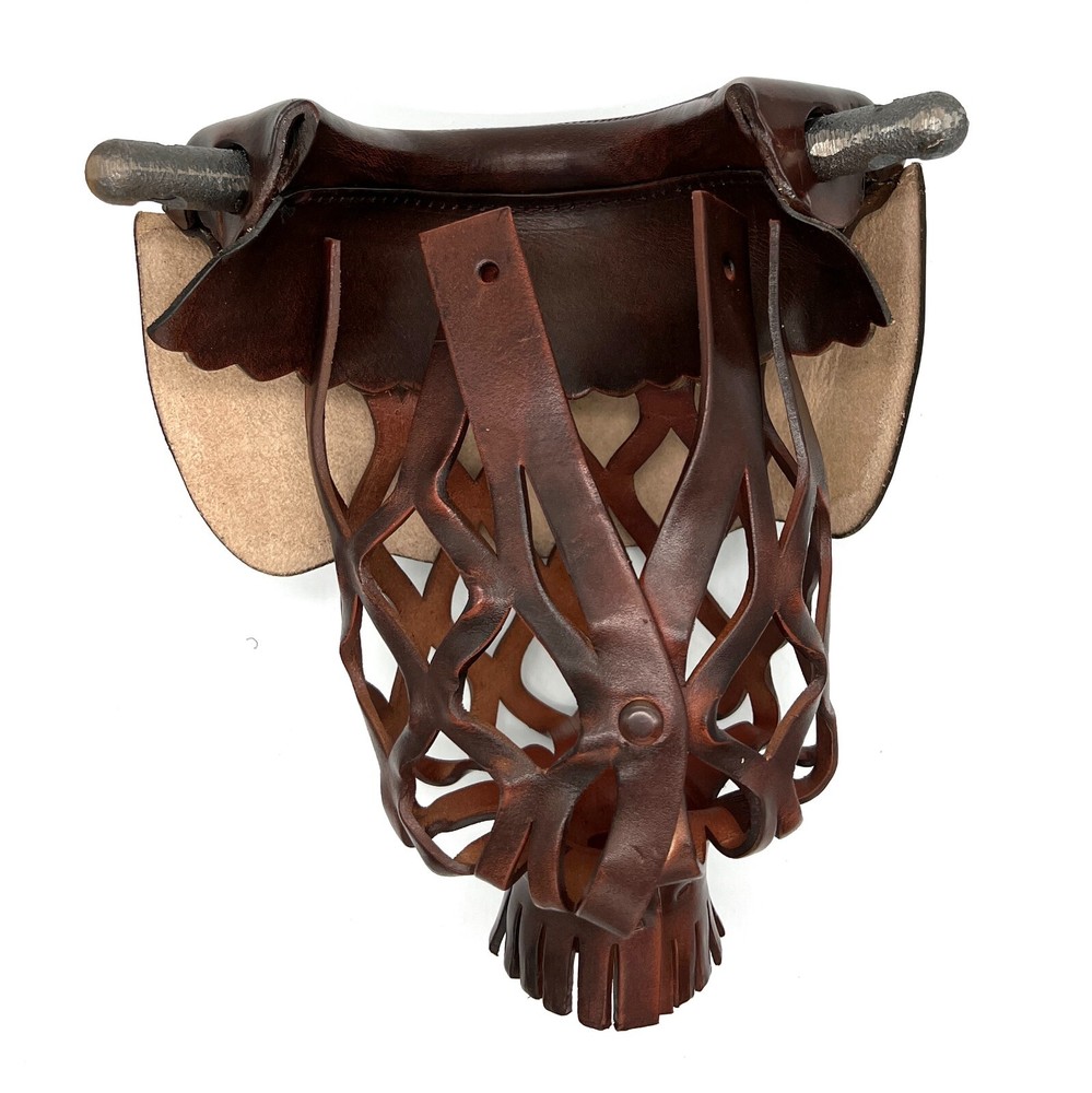 6pcs BROWN Genuine Leather Pool Table Pockets Mosaic Pattern