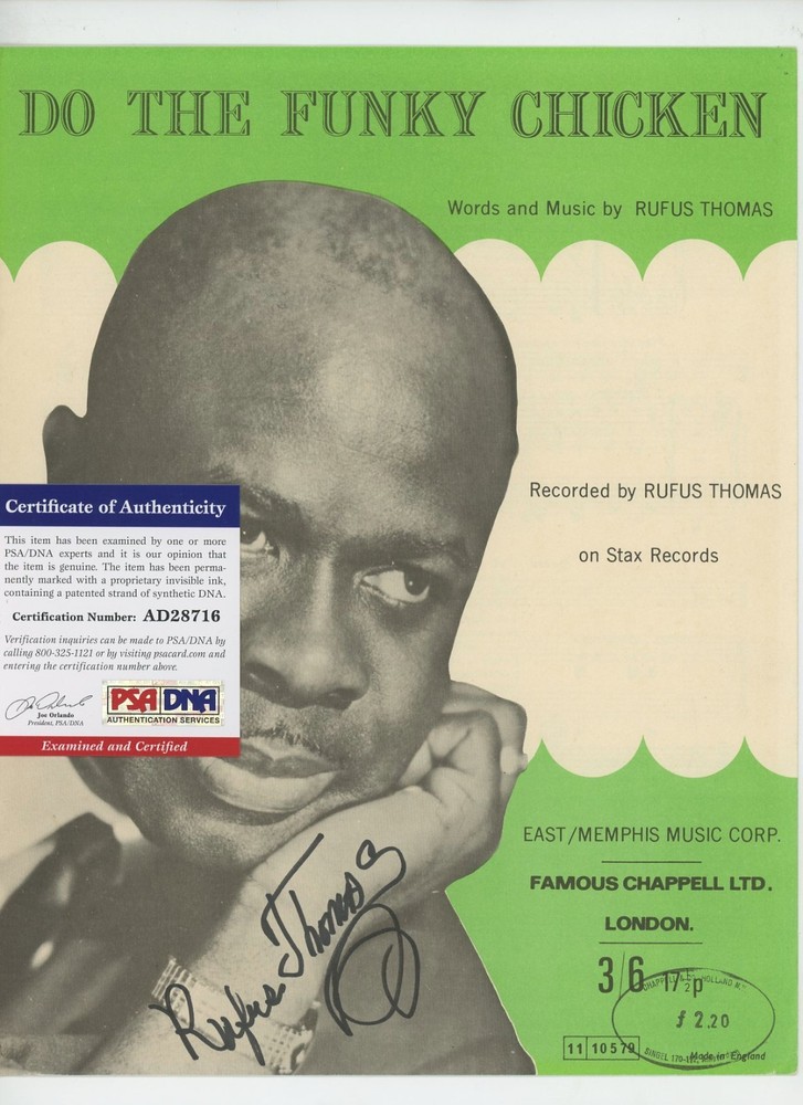 RUFUS THOMAS signed AUTOGRAPH SHEET MUSIC w PSA/DNA COA