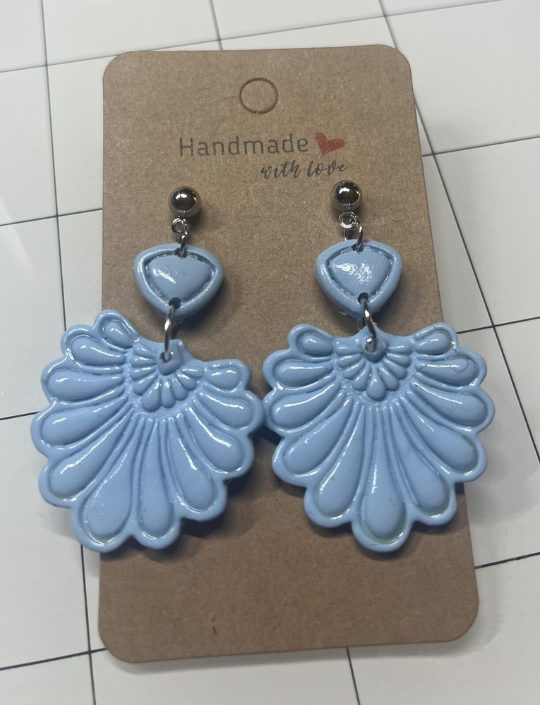 Polymer Clay Earrings Beautiful Blue
