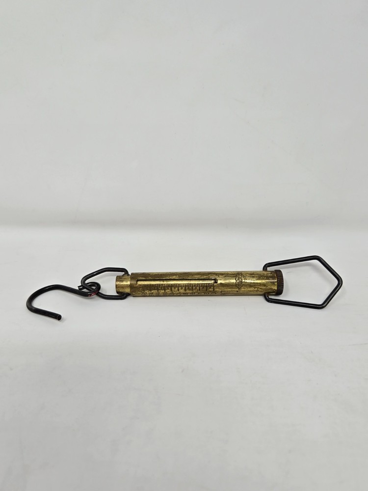 Vintage Brass Spring Salter Pull Down Hanging Scale