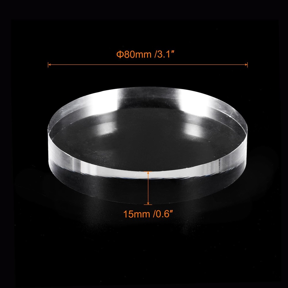 Clear Acrylic Solid Cylinder Round Display Riser, 0.6 Inches x 3.1 Inches