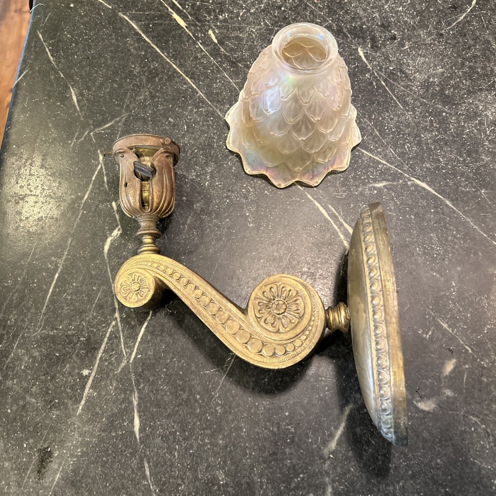 Fantastic Cast Brass Wall Light W Original NUART Shade