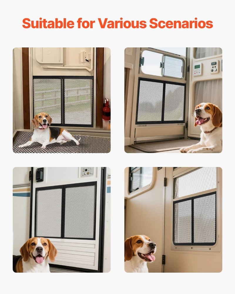 RV screen door protector, easy to install and remove, breathable protective mesh