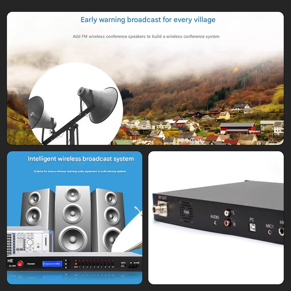 ELE EL-30H FM Broadcast Transmitter FM Transmitter with RDS and Power Amp Modugq