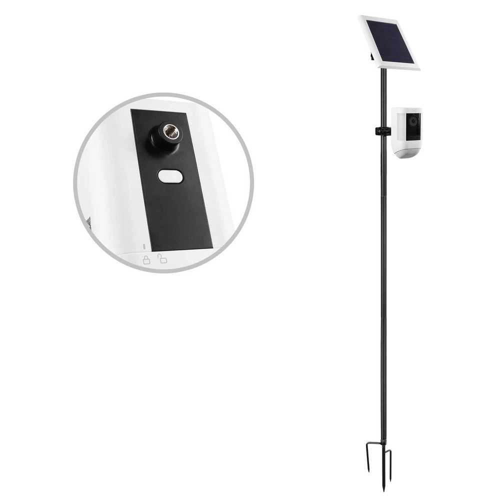 Ground Stake Mount Stand with Solar Panel Mount for Full range of Ring camera
