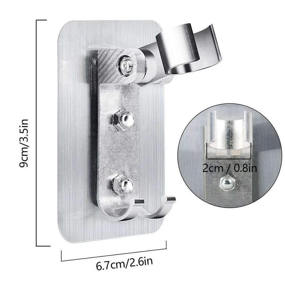 Adjustable Bathroom Shower Head Holder Self-adhesive Wall Mounted Shower Bracket