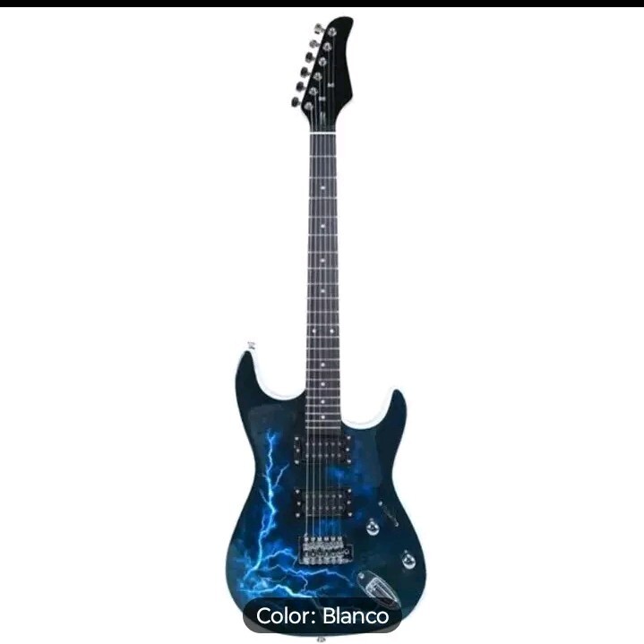 ST-E electric guitar (white) with double pickup + case + strap + pick +...