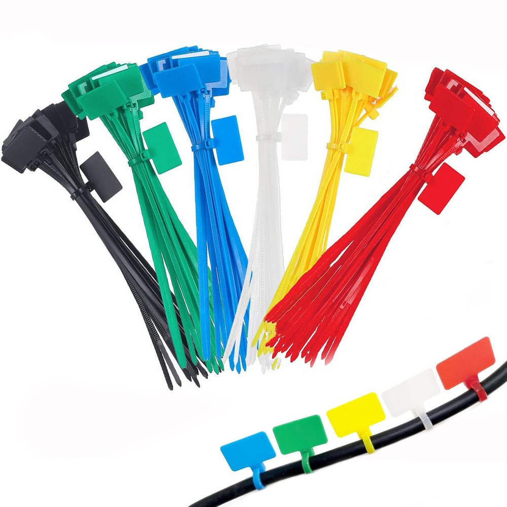 Wire Zip Ties Self-locking Plastic Nylon Cable Ties Multicolor Cord Wire Labels