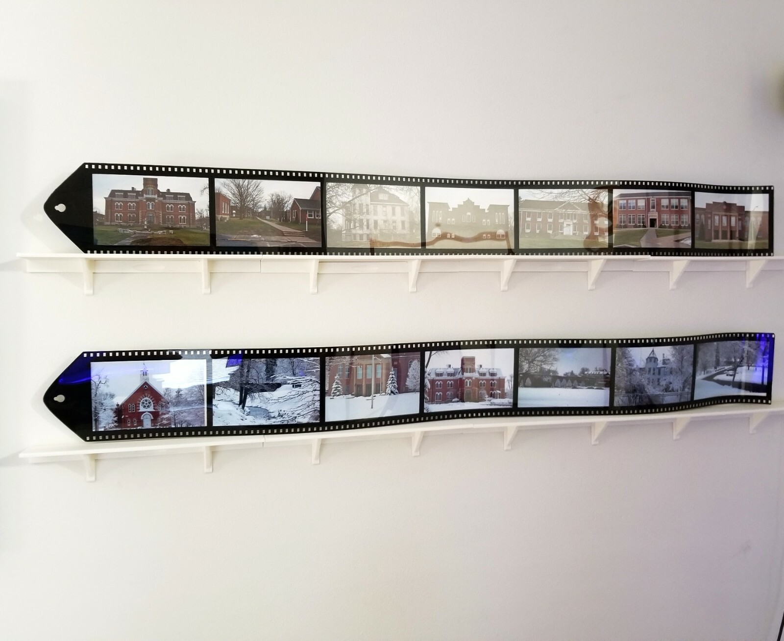 12" x 2" Black Wall Shelf Easy No Hole No Nail install uses 3M Command Strips